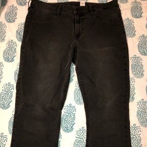 black faded jeans